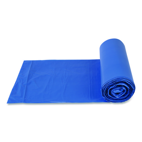 High-Density Commercial Can Liners, 60 gal, 18 mic, 40" x 48", Blue, 200/Carton