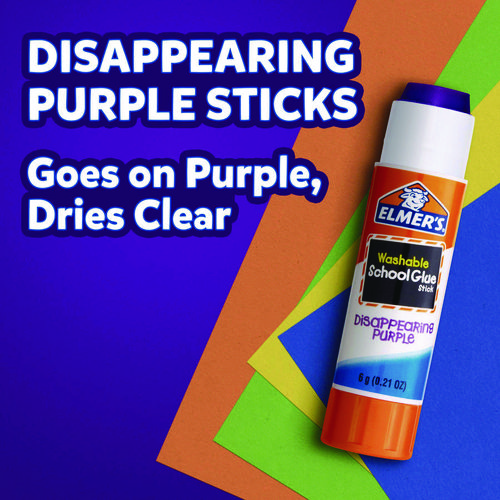 Disappearing Purple School Glue Stick, 0.21 oz, Dries Clear, 8/Pack