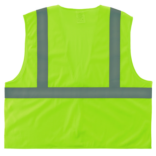GloWear 8205HL-ECO Class 2 Recycled Hi-Vis Vest, Mesh, Polyester, 2X-Large/3X-Large, Lime