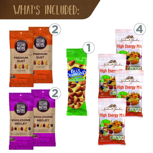 Healthy Mixed Nuts Snack Box, 18 Assorted Snacks/Box