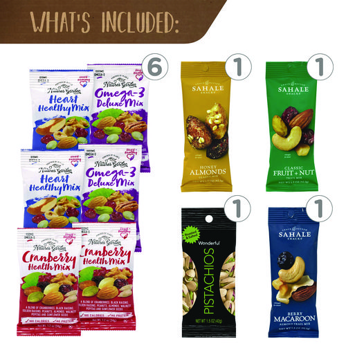 Healthy Mixed Nuts Snack Box, 18 Assorted Snacks/Box