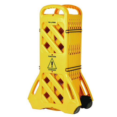 Expandable Portable Fence Barrier Safety Barricade, Plastic, 1.97 x 153.54 x 39.76, Yellow