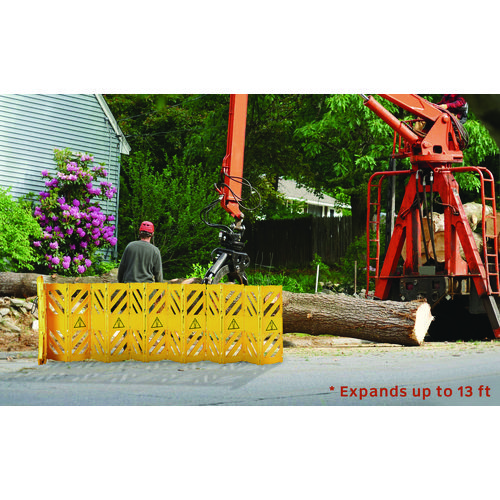 Expandable Portable Fence Barrier Safety Barricade, Plastic, 1.97 x 153.54 x 39.76, Yellow