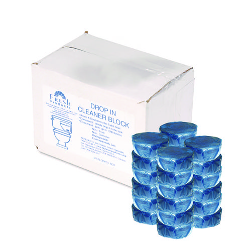 Drop-In Tank Non-Para Cleaner Block, Unscented, Blue, 24/Box, 3 Boxes/Carton