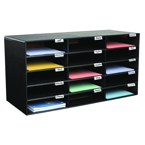 File Classroom Literature Organizer, 15 Sections, Letter Size, 32 x 13 x 17, Black