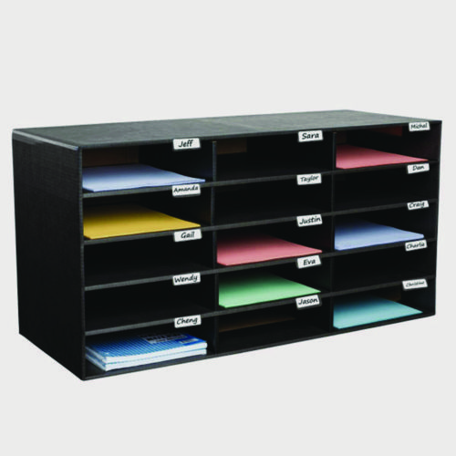 File Classroom Literature Organizer, 15 Sections, Letter Size, 32 x 13 x 17, Black