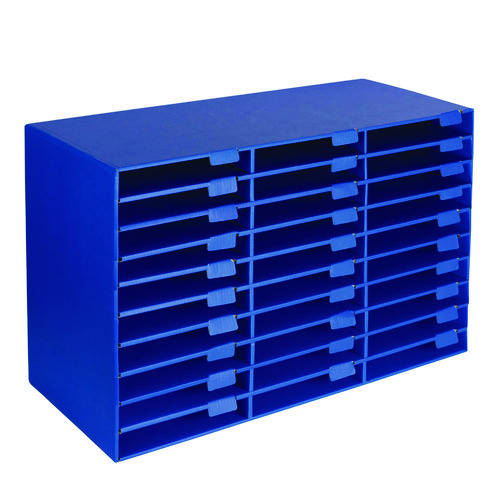 File Classroom Literature Organizer, 30 Sections, Letter Size, 32 x 13 x 21, Blue