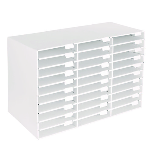 File Classroom Literature Organizer, 30 Sections, Letter Size, 32 x 13 x 21, White