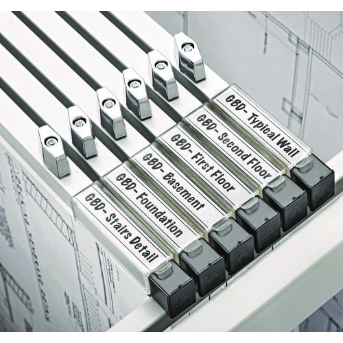 Blueprint Large File Document Hanging Clamps, 18" Wide Documents, 18", Silver, 6 Clamps