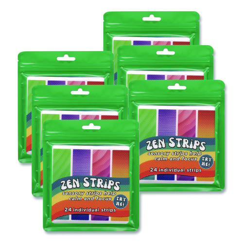 Zen Strips, Bumpy Gradient Classpack, Assorted Colors, 24/Set, 6 Sets/Carton