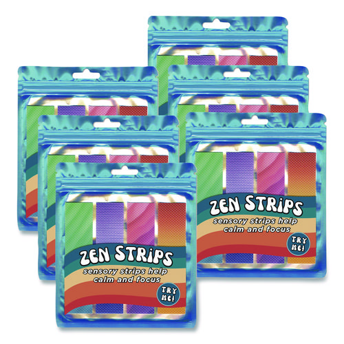 Zen Strips, Bumpy Gradient, Assorted Colors, 4/Set, 36 Sets/Carton