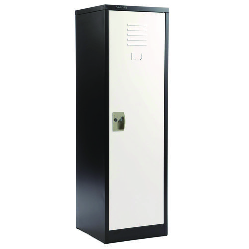 Steel Storage Locker, 1 Compartment, 15 x 15 x 48, Black Body/White Doors