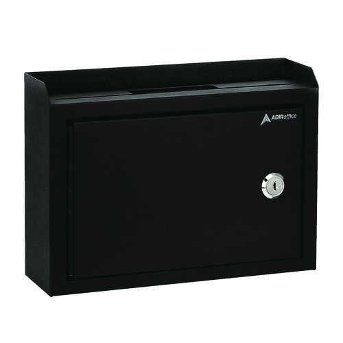 Medium Size Steel Multi-Purpose Secure Drop Box, 9.8 x 3.4 x 7.5, Black