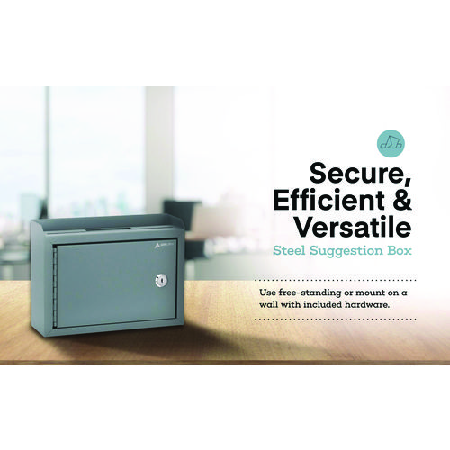 Medium Size Steel Multi-Purpose Secure Drop Box, 9.8 x 3.4 x 7.5, Gray