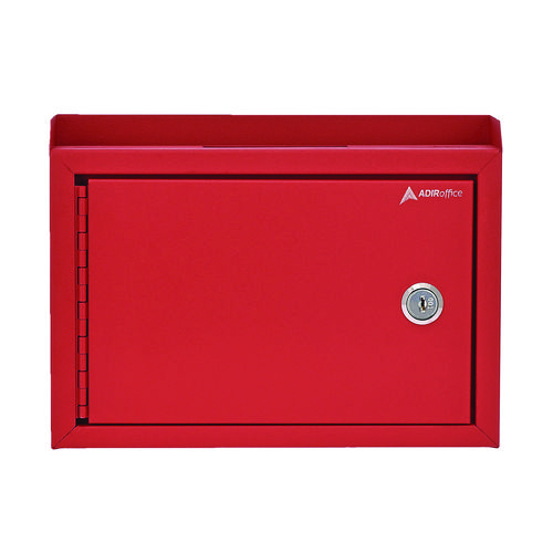 Medium Size Steel Multi-Purpose Secure Drop Box, 9.8 x 3.4 x 7.5, Red