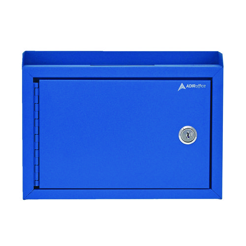 Medium Size Steel Multi-Purpose Secure Drop Box, 9.8 x 3.4 x 7.5, Blue