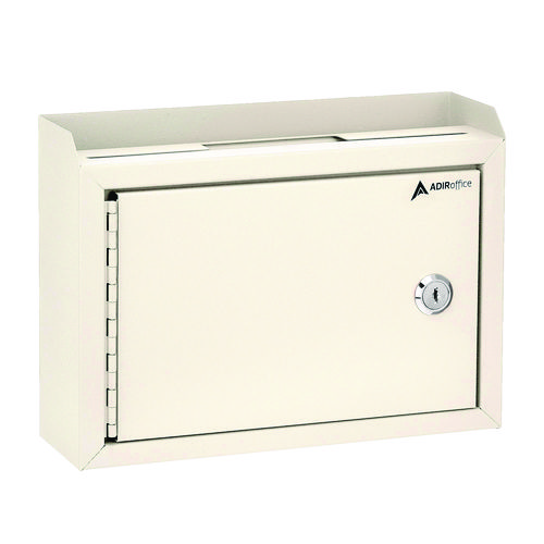 Medium Size Steel Multi-Purpose Secure Drop Box, 9.8 x 3.4 x 7.5, White