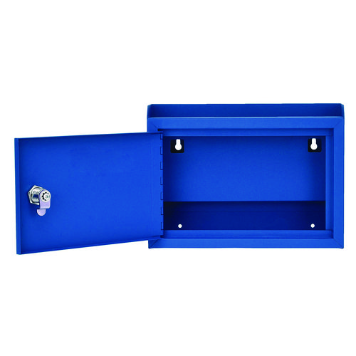 Medium Size Steel Multi-Purpose Secure Drop Box, 9.8 x 3.4 x 7.5, Blue