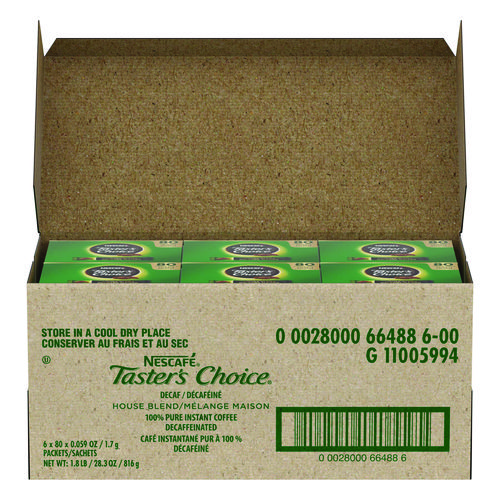 Taster's Choice Stick Pack, Decaf, 0.06oz, 80/Box, 6 Boxes/Carton