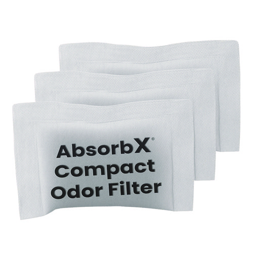 AbsorbX Compact Odor Filter, 0.03 lb Bag, Unscented, 3/Pack