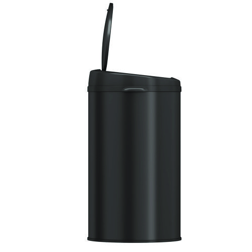 Sensor Trash Can, 8 gal, Plastic/Stainless Steel, Black