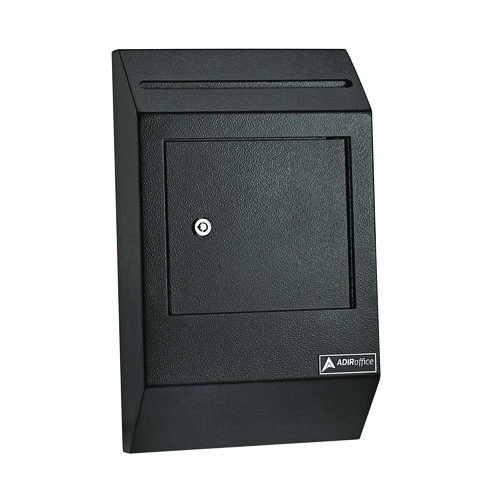 Heavy-Duty Weatherproof Secured Secure Drop Box, 10 x 4 x 16.3, Black