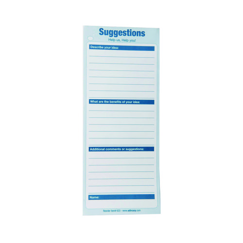 Suggestion Cards, 8.5 x 4, White, 50/Pack