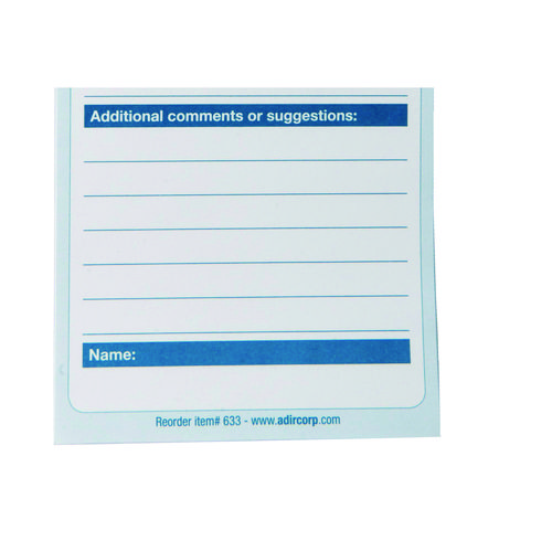 Suggestion Cards, 8.5 x 4, White, 50/Pack