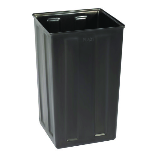 40 Gallon Rigid Plastic Waterproof Square Trash Can Insert Liner for Indoor/Outdoor Trash Can, Plastic, Black