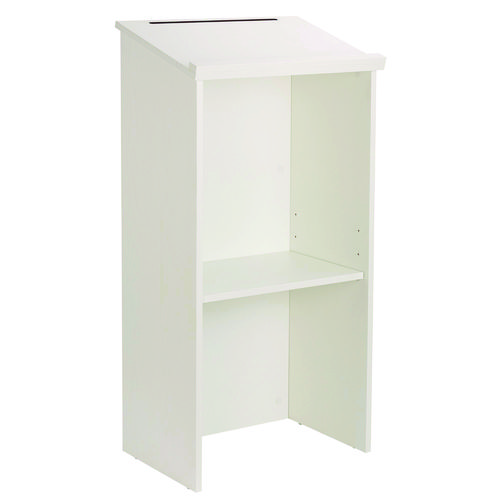 Wood Stand-up Podium Lectern Speaker Stand, 23 x 15 x 45.8, White