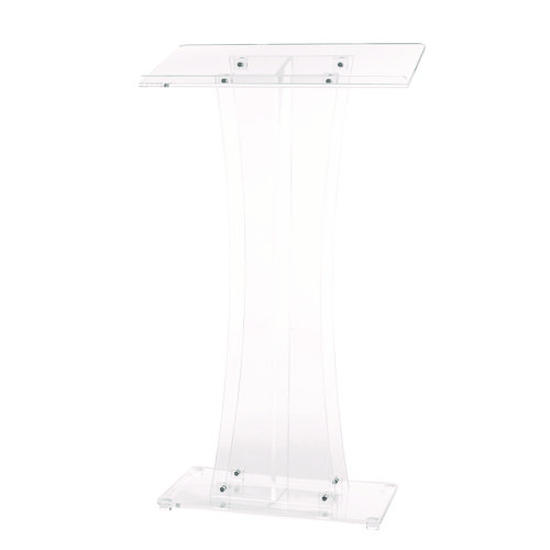 Acrylic Stand-Up Podium Lectern Speaker Stand, 26 x 13 x 47, Clear