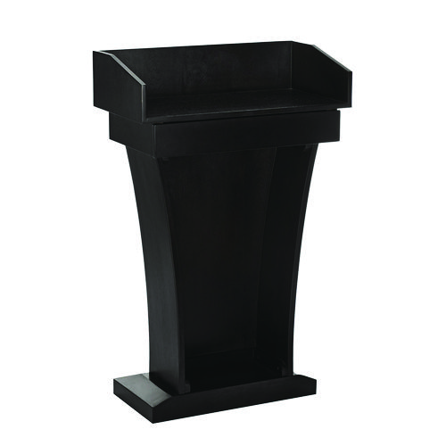 Wood Stand-Up Podium Lectern Speaker Stand with Drawer and Storage Area, 27.55 x 14 x 43.3, Black