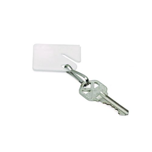 Plastic Identification Key Tags, White, 100/Pack