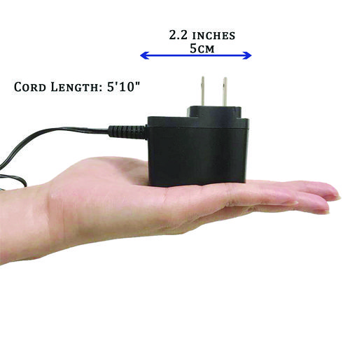 AC Adapter for Sensor Trash Cans, 2.3", Black