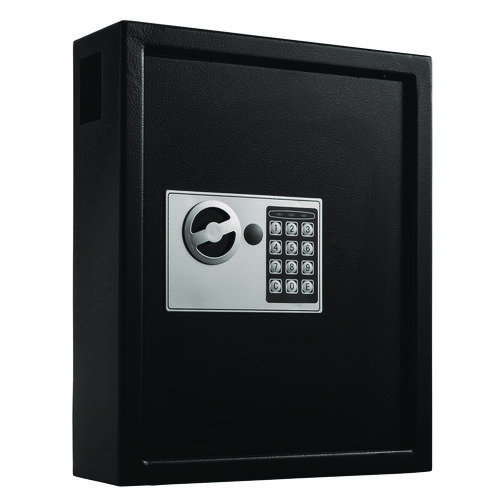 Steel Digital Lock Key Cabinet, 40-Key, 13 x 4 x 14.3, Stainless Steel 304, Black