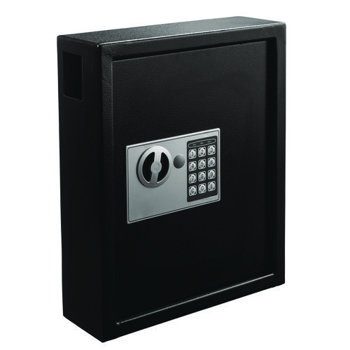 Steel Digital Lock Key Cabinet, 40-Key, 13 x 4 x 14.3, Stainless Steel 304, Black