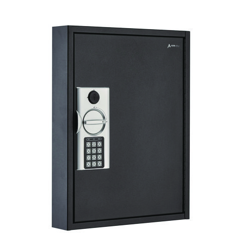 Steel Digital Lock Key Cabinet, 60-Key, 13 x 2.6 x 17, Stainless Steel 304, Black