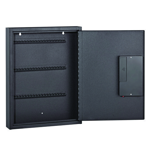 Steel Digital Lock Key Cabinet, 60-Key, 13 x 2.6 x 17, Stainless Steel 304, Black