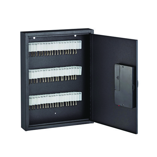 Steel Digital Lock Key Cabinet, 60-Key, 13 x 2.6 x 17, Stainless Steel 304, Black