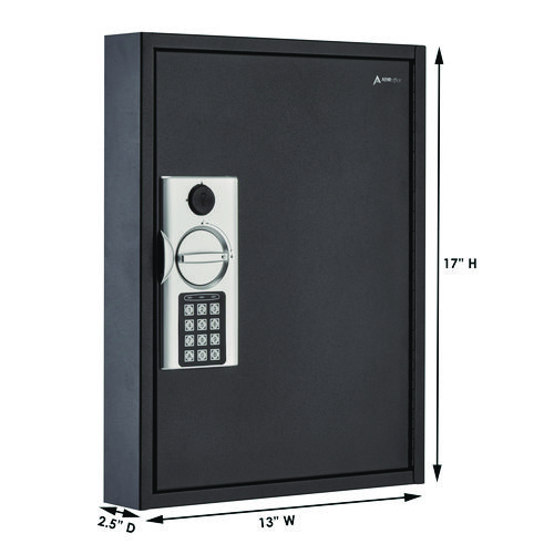 Steel Digital Lock Key Cabinet, 60-Key, 13 x 2.6 x 17, Stainless Steel 304, Black