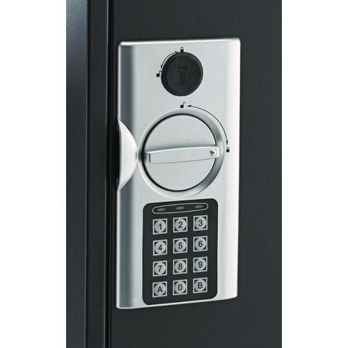 Steel Digital Lock Key Cabinet, 60-Key, 13 x 2.6 x 17, Stainless Steel 304, Black