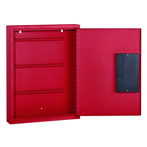 Steel Digital Lock Key Cabinet, 60-Key, 13 x 2.6 x 17, Stainless Steel 304, Red