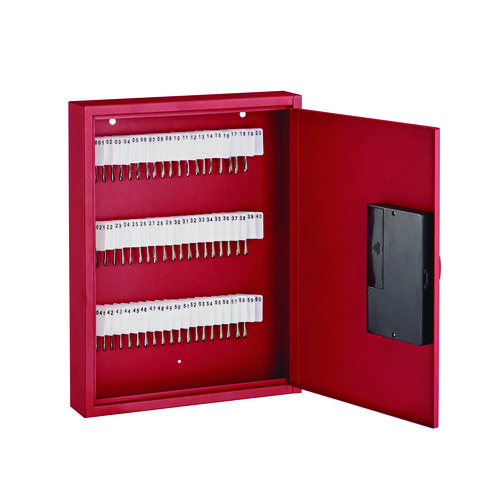 Steel Digital Lock Key Cabinet, 60-Key, 13 x 2.6 x 17, Stainless Steel 304, Red