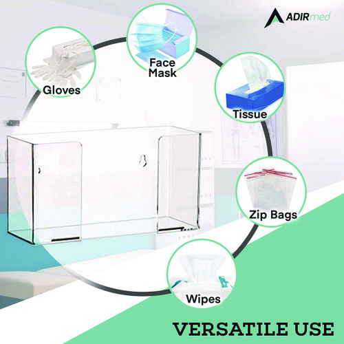 Acrylic Glove Dispenser, Single Box Capacity, 10.2 x 3.5 x 5.3, Clear