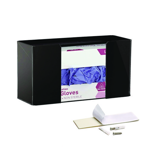 Acrylic Glove Dispenser, Single Box Capacity, 10.2 x 3.5 x 5.3, Black