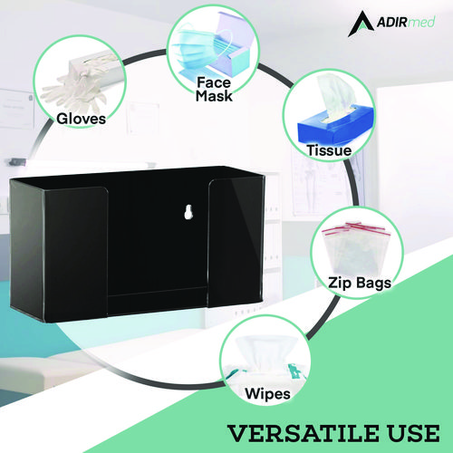 Acrylic Glove Dispenser, Single Box Capacity, 10.2 x 3.5 x 5.3, Black