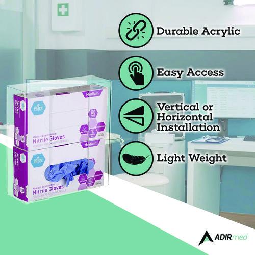 Acrylic Glove Dispenser, Double Box Capacity, 10.2 X 3.5 X 10.8