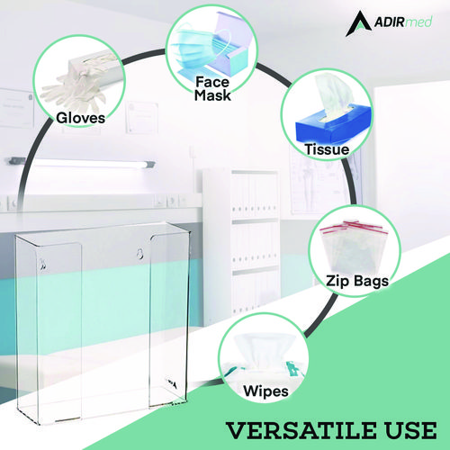 Acrylic Glove Dispenser, Double Box Capacity, 10.2 x 3.5 x 10.8, Clear