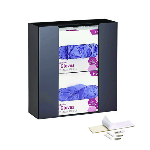 Acrylic Glove Dispenser, Double Box Capacity, 10.2 x 3.5 x 10.8, Black