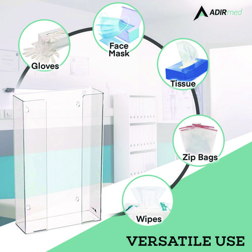 Acrylic Glove Dispenser, Triple Box Capacity, 10.2 x 3.5 x 16.1, Clear